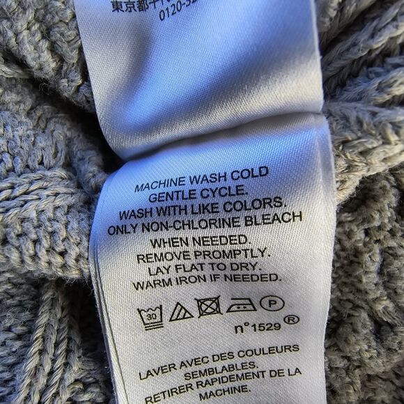 Lauren Ralph Lauren Sweater Women XL* Gray Cable Knit Cotton Hi Lo *Minor Flaws* - Picture 14 of 16